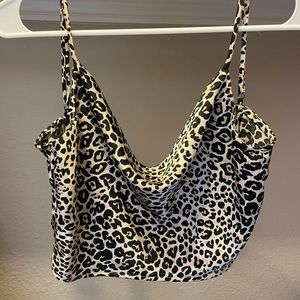 silk cheetah print crop top